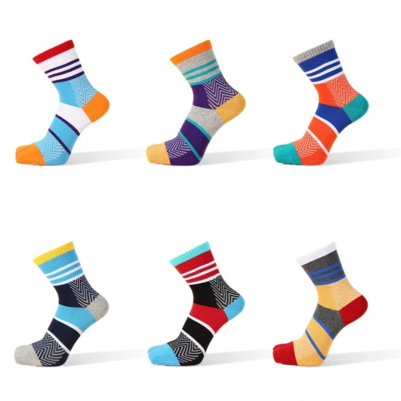 5 Pairs Bright Color Two Toe Tabi Socks for Men Boys Young Fashion Colorful Striped Cotton Deodorant Two Finger Socks Man Short