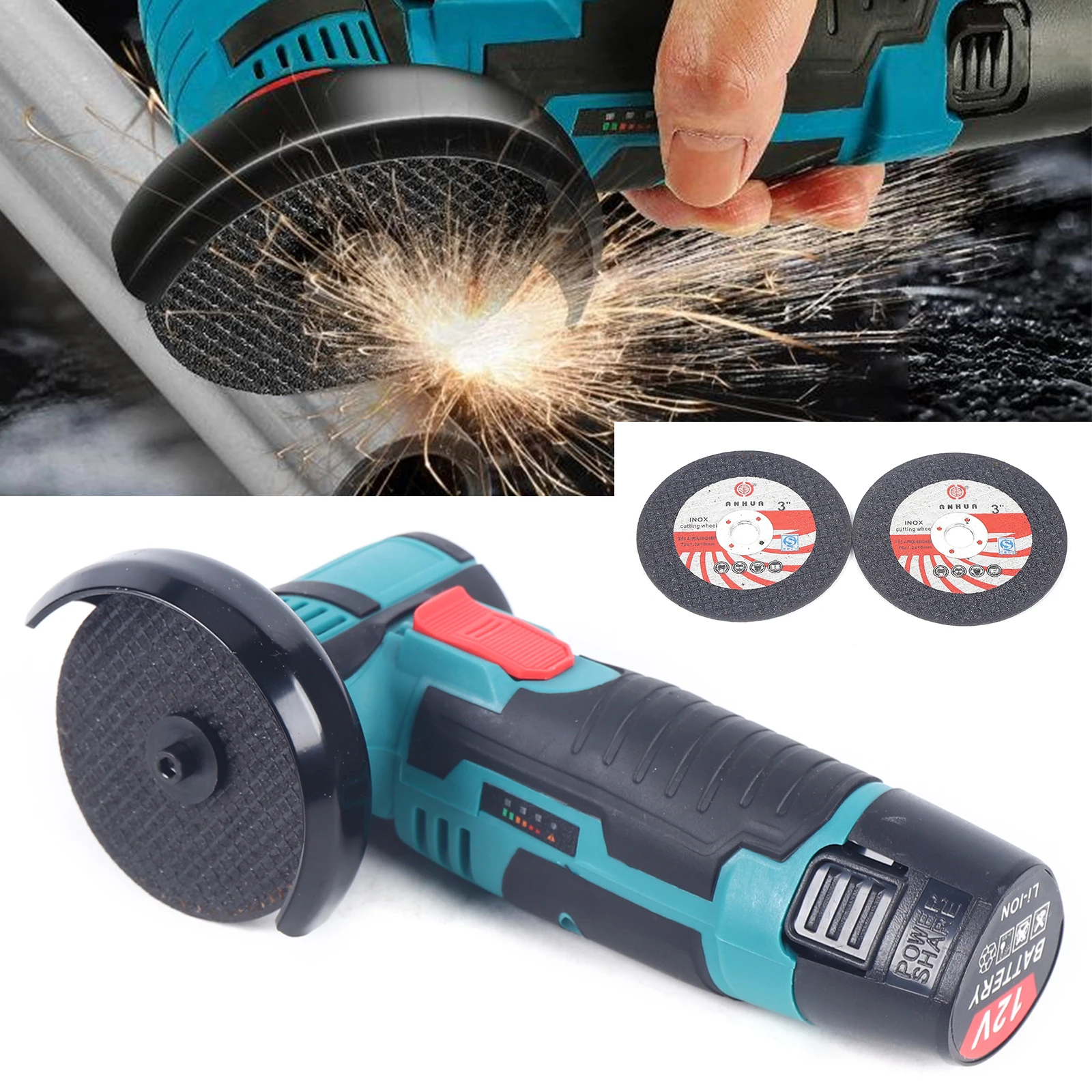 12V Mini Electric Car Angle Grinder Cordless Brushless  M5 Cutter Polishing Waxing Grinding Machine Power Tool Car  Accessory