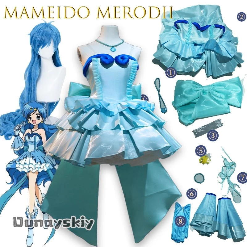 BNanami Luchia Hanon Hosho Cosplay Anime sirena melodía disfraz rosa azul princesa vestido de Lolita trajes de Anime {NinoNiko Cosplay} ﻿