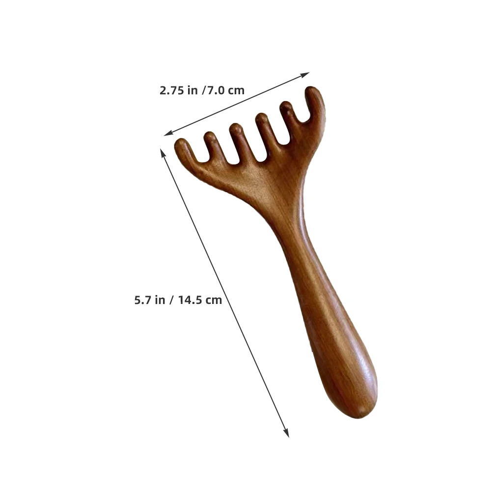 Wooden Five Claw Scalp Massager Wide Tooth Hair Massage Comb Relaxing Tool Natural Wood Meridian Pressure Point Therapy