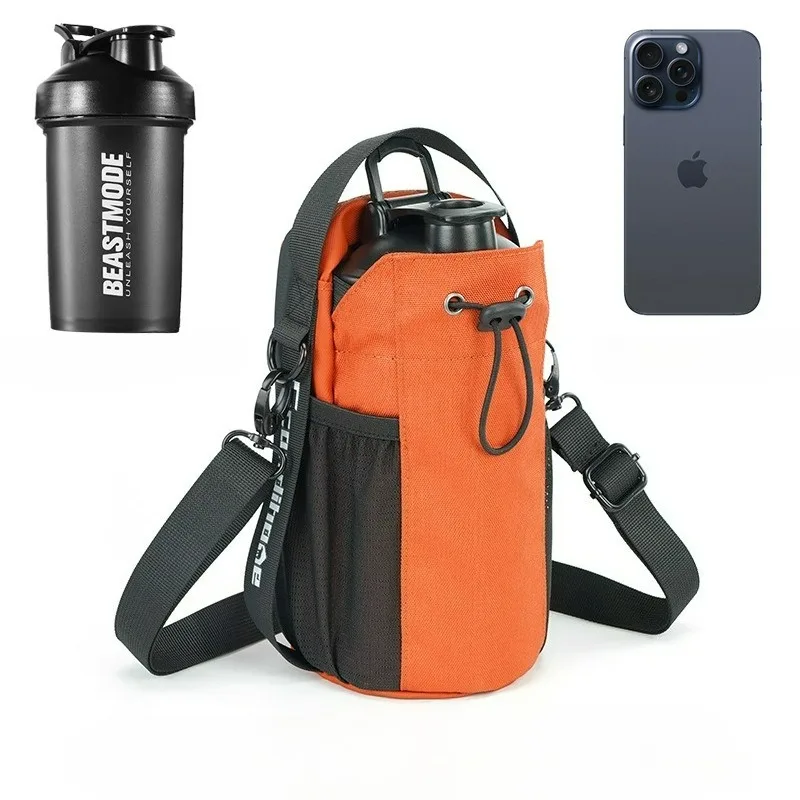 

Магнитная поясная сумка для спортзала с держателем для бутылки с водой, 1 л, слинг для фитнеса, съемная сумка для телефона для бега, езды на велосипеде