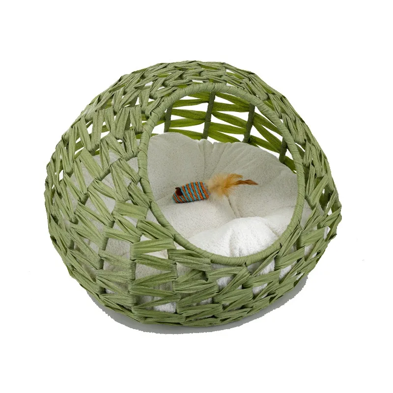 High Quality Natural Round Handwoven Indoor Pet House Pet Bed Garden Sofa