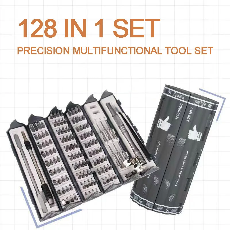 precisao chave de fenda grupo carretel criativo projeto de armazenamento ferramentas de reparo magnetico phillips torx hex bit chave de fenda manual 128 em 1 01