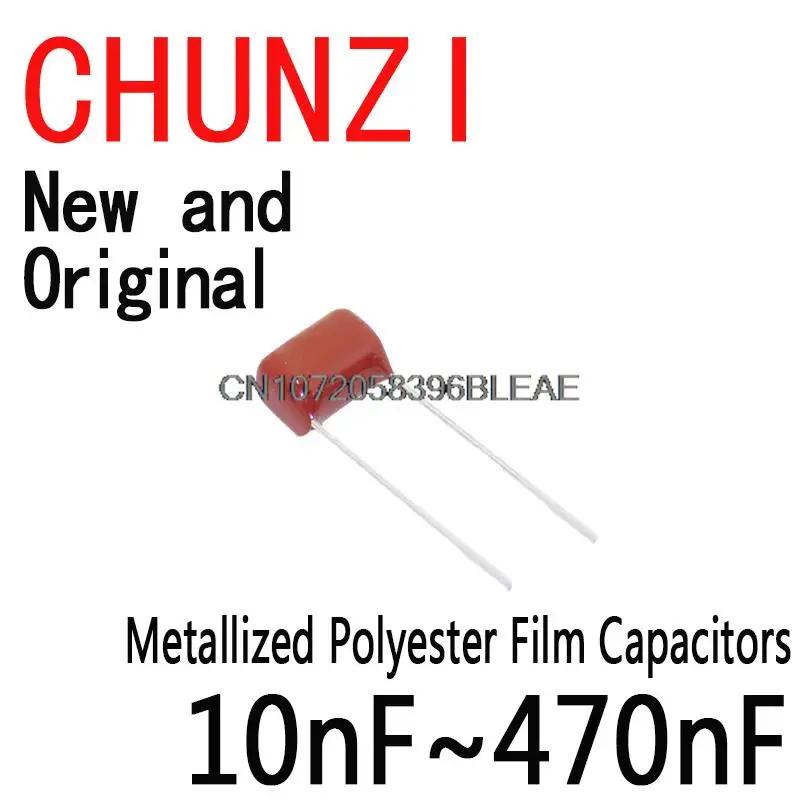

100PCS Metallized Polyester Film Capacitors Assortment Kit High Precision And Stability Samples CBB Capacitor Set 10nF~470nF