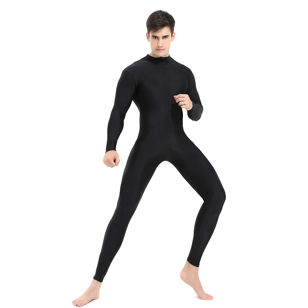 AOYLISEY Adult Long Sleeve Turtle  Neck Unitard for Men One Piece Plus Size Full Body Women Jumpsuits Dance Wear Zentai Costumes