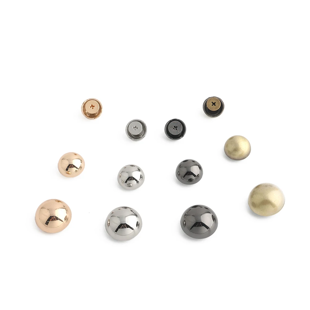 30/100/200PCS 8-20mm Mushroom Dome Bolt Metal Round Button Rivets For Handbag Clothing Decoration Screw Back Studs Accessories