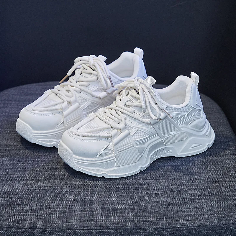 Spring & Summer Women Shoes Fashion Breathable Female Sneakers Thick-Soled Increase Sports Casual Size 35-40