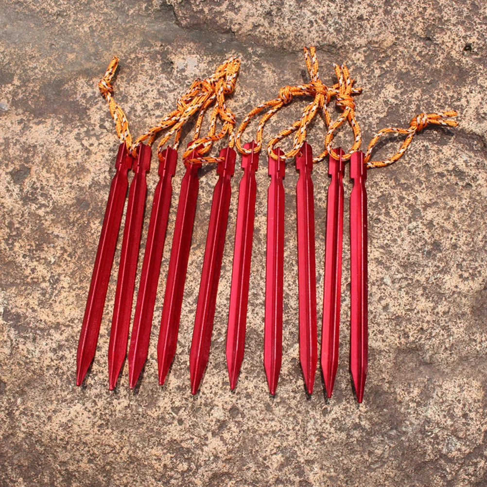 

10 Pcs Tent Reflective Rope for Floor Nails Safe Pegs Pins Accessory Fastening Red
