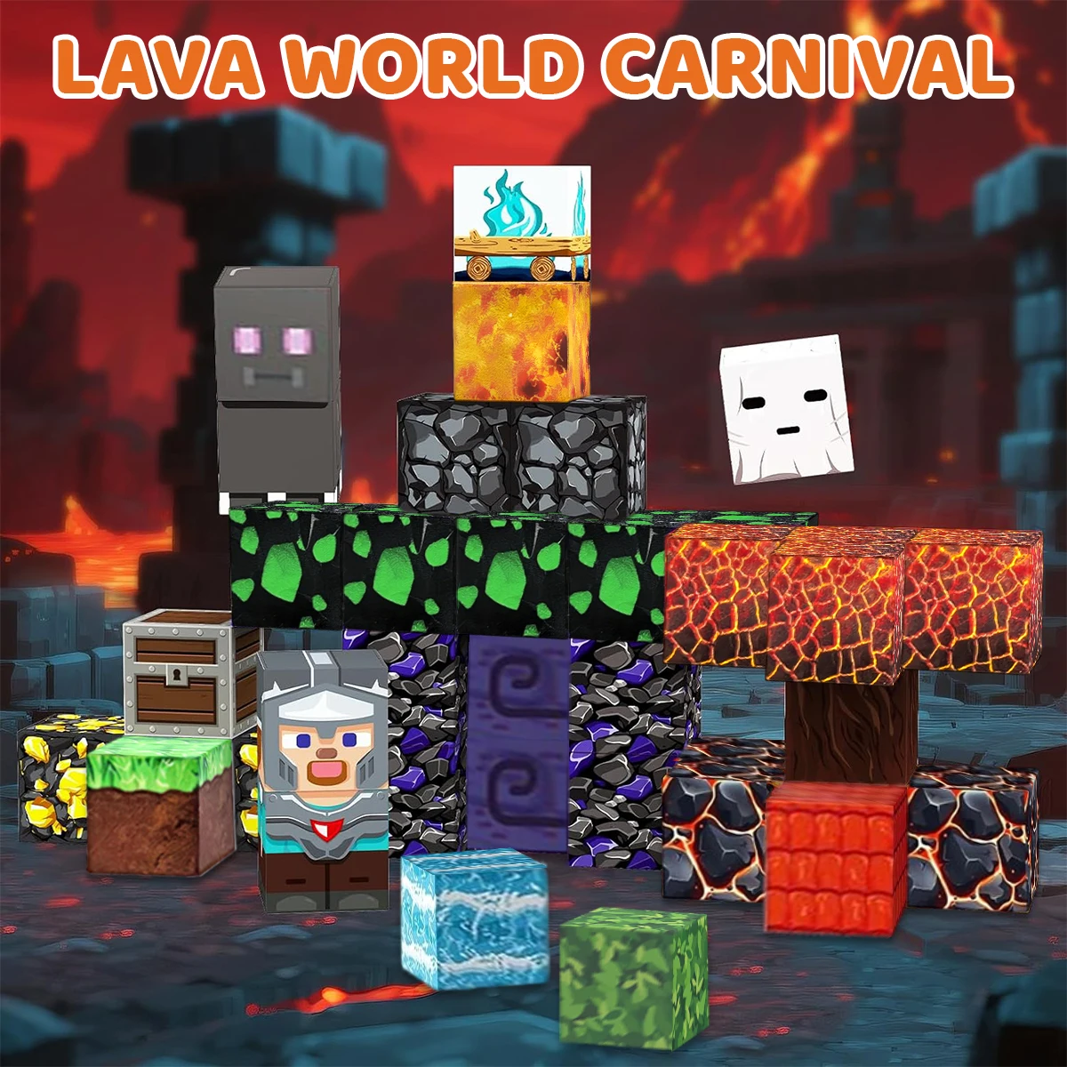 35 قطعة اللبنات المغناطيسية الحمم مغامرة مجموعة لعمر 3 + DIY نموذج الأطفال الجذعية لعبة حسية تعليمية مع صندوق حديد