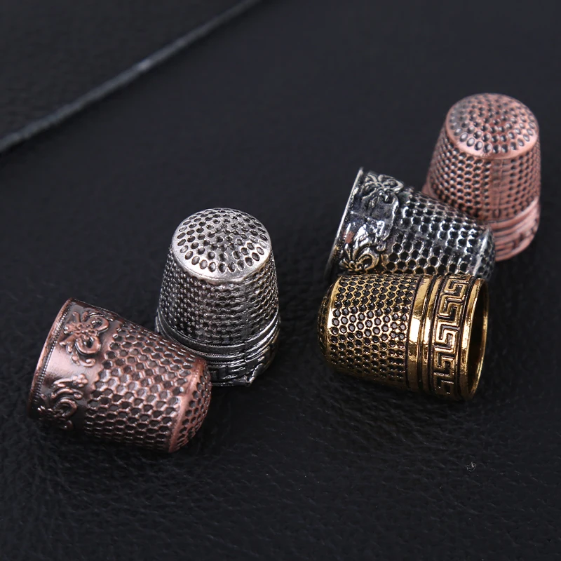 KRABALL Vintage Ring Thimble For Sewing Fingers Cover Protecting Metal DIY Handmade Craft Cross-stitch Accessories Tool 1pc