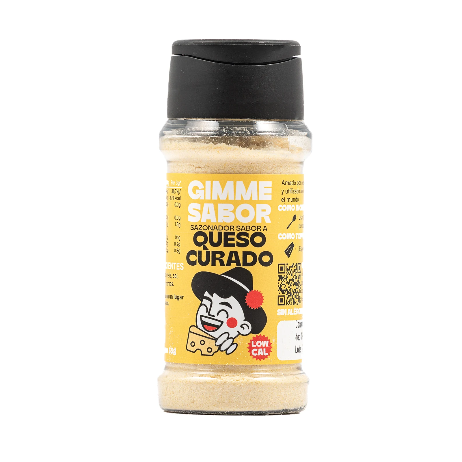 GIMME SABOR Sazonador Vegetal sabor a Queso Curado. Sin Gluten, sin aditivos y sin alérgenos. Para Toda la familia