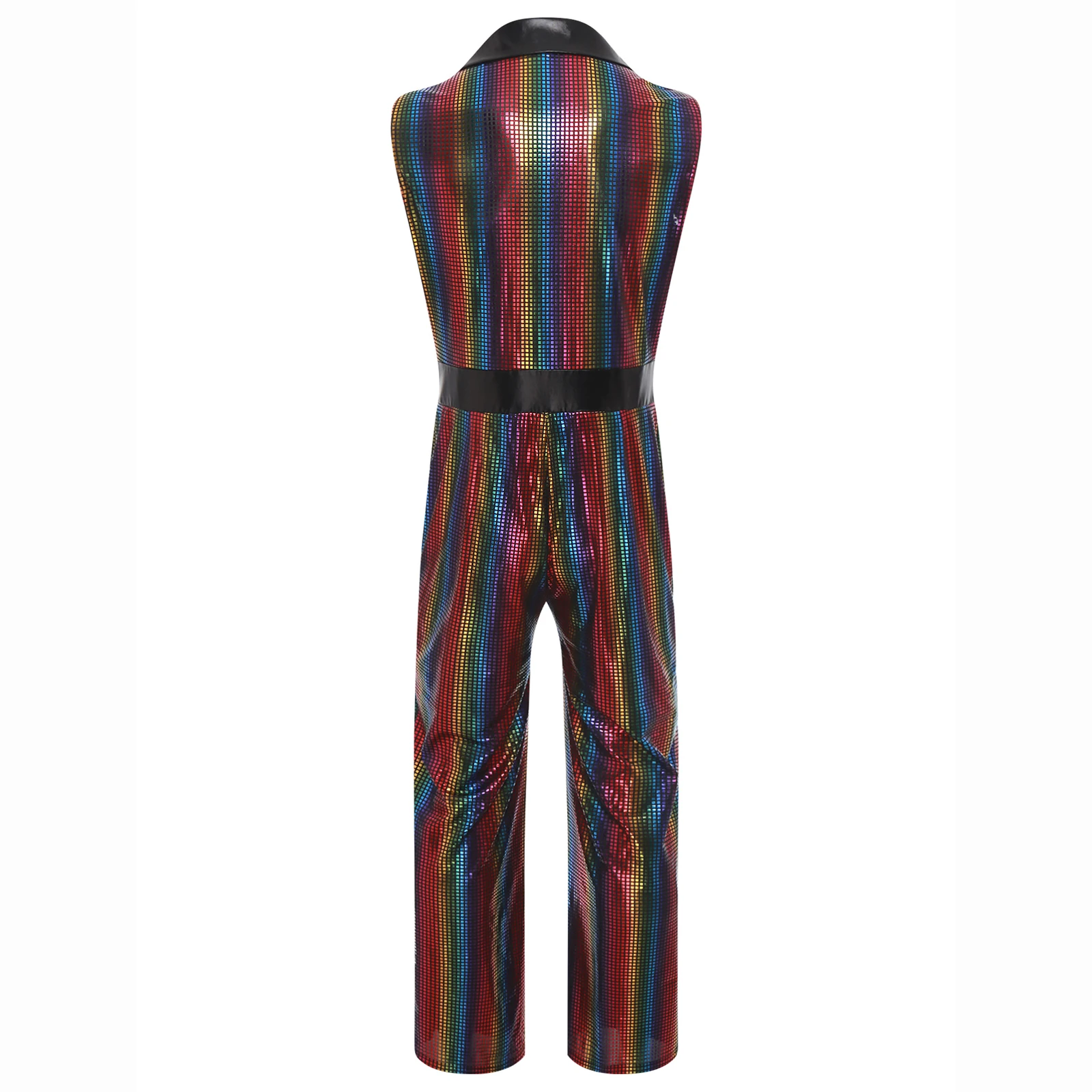 Mens 60 70s Vintage Retro 1920s Disco Jumpsuit Wide Leg Bodysuit Hip-hop Jazz Dance Performance Costumes DJ Rave Party Clubwear