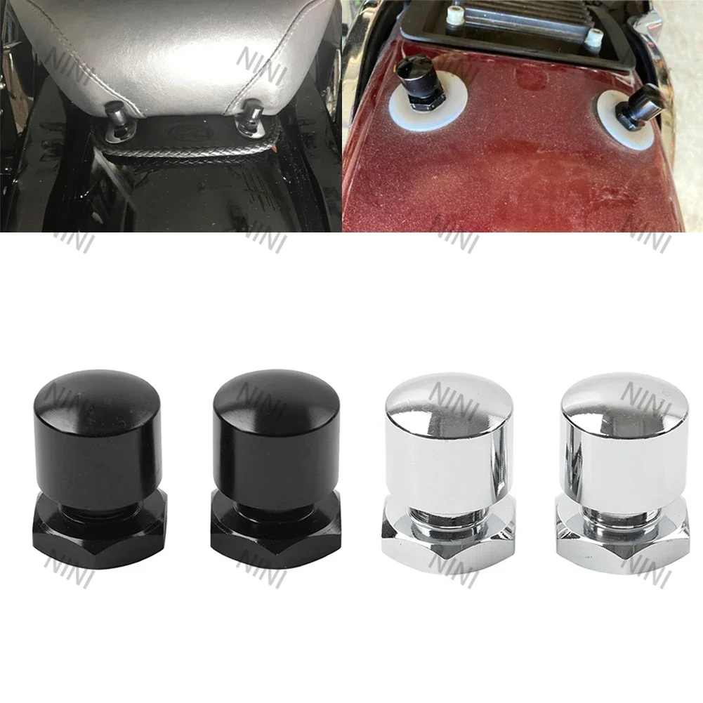 Aluminum For Harley Touring Road Glide King Street Glide 1996-2023 Chrome/Black 2x Motorcycle Solo Seat Vintage Nuts Screw Cap