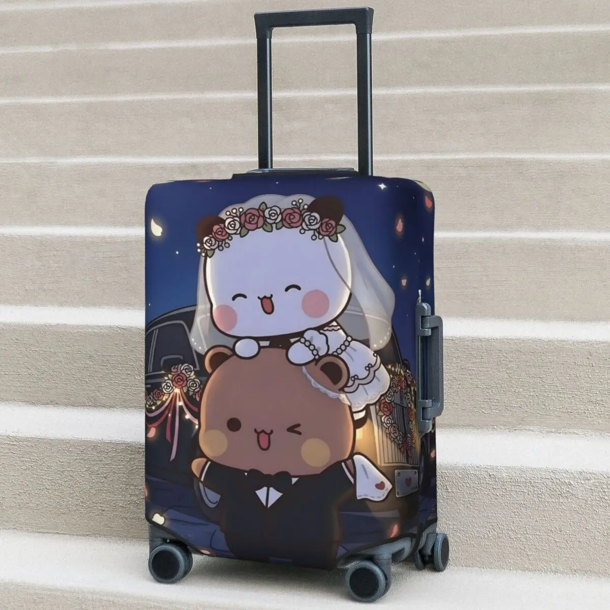 

Чехол для чемодана Kawaii Bear Holiday Bubu Dudu, эластичный, для защиты багажа в путешествиях