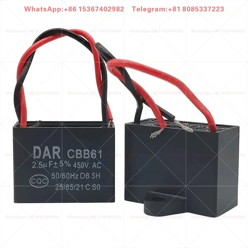 CBB61 Fan Starting Capacitor 1.2/1.5/2.5/6UF 400V Universal Ceiling Floor Fan Replacement Accessory