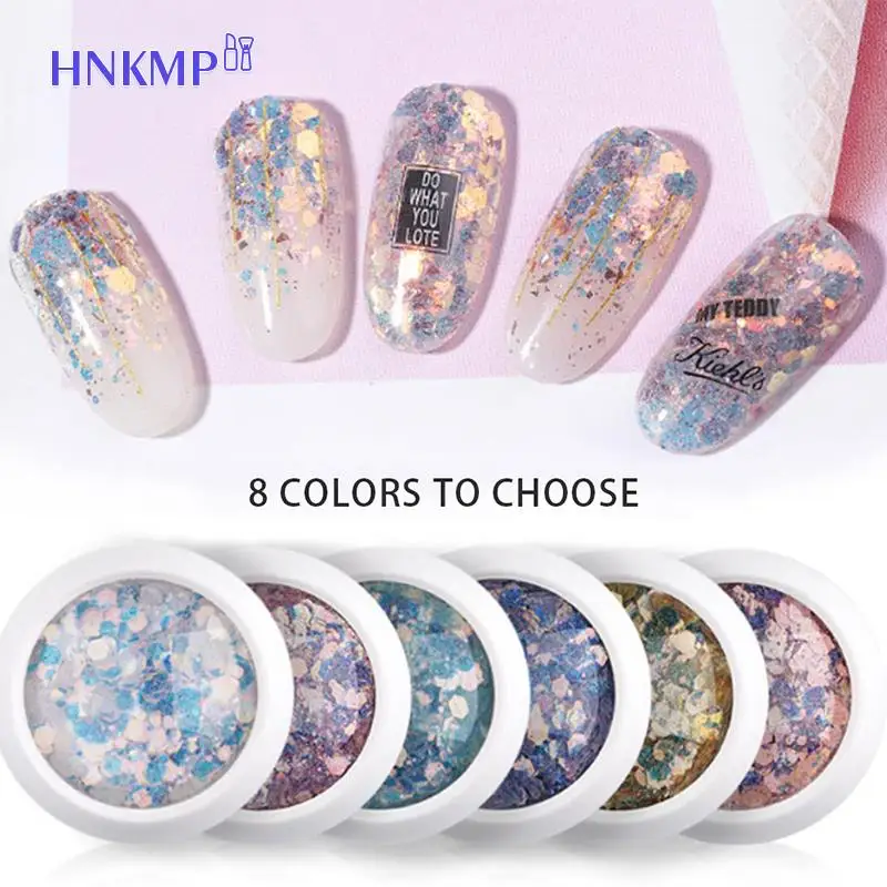 6 Roosters/Tas Nail Art Pailletten Kleurrijke Nagellakschilfers Folies Voor Manicures