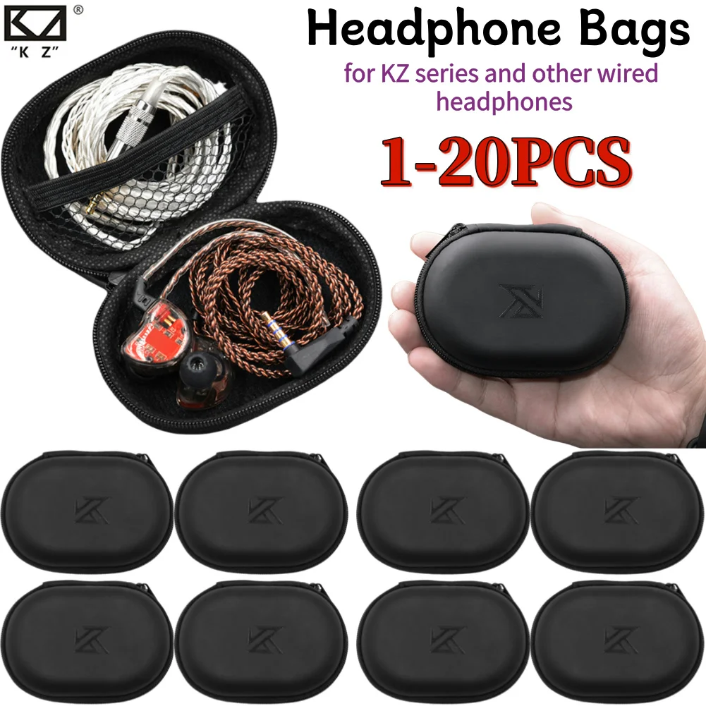 PU Leather Headphone Bags Portable Universal Headset Protective Case Absorption Container for BA10 AS10 ES4 KZ CAA iPhone Huawei