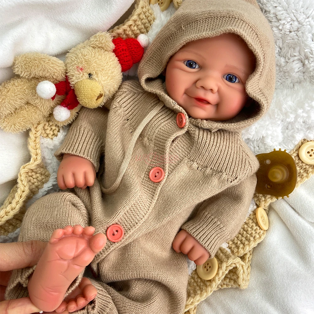 

Adorable 43cm Soft Touch Boy/Girl Silicone Reborn Doll Lifelike Visible Veins Newborn Baby for Nursing Schools & Training