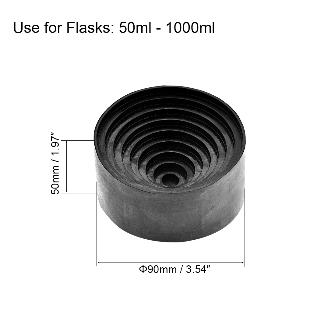 3Pcs Laboratory Flask Support Rubber Stand 90mm Diameter Round Bottom Holder for 50ml-1000ml Flasks Black Flask Pad for Support