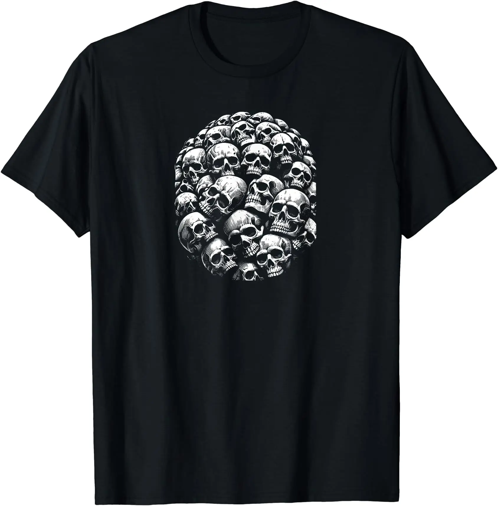 Floating Skull Cluster T-Shirt Anime Graphic T-shirts For Men Clothing Women Tees Y2K Tops Unisex Summer Short Sleeve