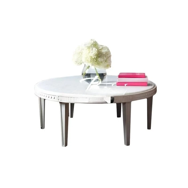 

X11American solid wood coffee table cream coffee table French light luxury simple living room round sofa side table