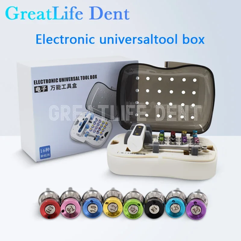 GreatLife Dent Electric Implant Surgical Manual Kit Implant Tool With 16 Screw Drivers Dental Implant Torque Wrench Kits