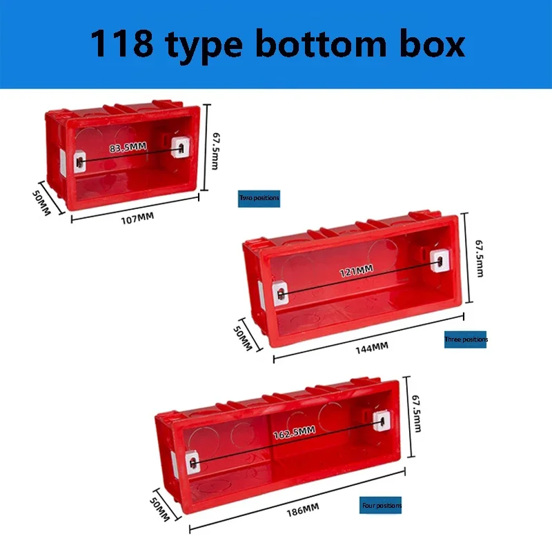 118 Type Wire Junction Boxes For Switch Socket Panel Concealed Box 2 , 3 , 4 Positions
