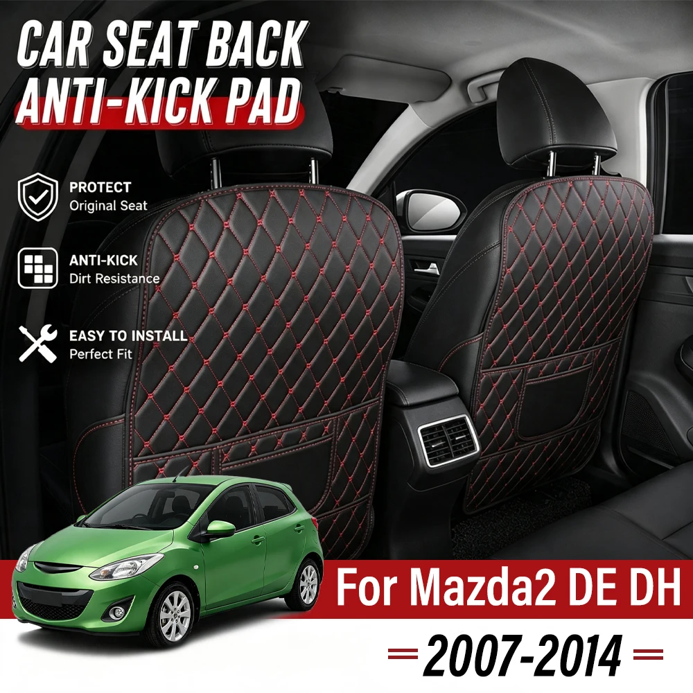 Easy Clean PU Anti Kick Mat Pads For Mazda2 DE DH 2007-2014 Dirt-Repellent, Two Color Choice, Quick Install Full Coverage