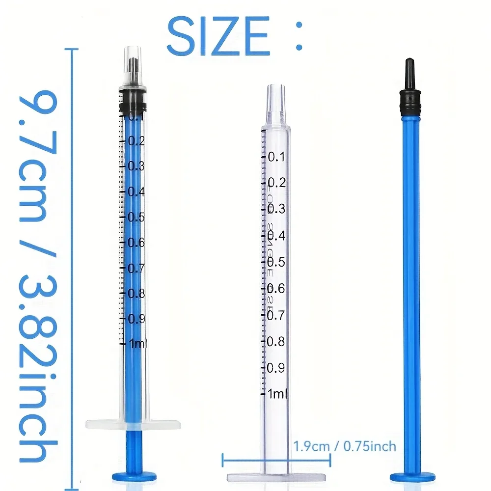 1ml Plastic Syringes Without Needle, Open Tip, Liquid Measuring Dispensing Tools for DIY Craft, Lab Sample, Glue & Lubricant App