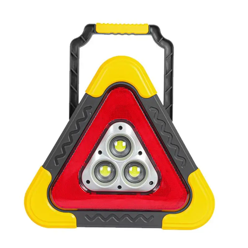 Solar Powered LED Emergency Lighting 4 Modes Safety Triangle LED Work Light Portable Triangle Warning Light Vehicle Supplies