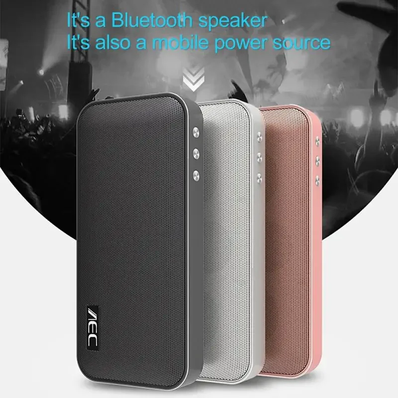 Bluetooth Speaker with Power Bank Function Outdoor Portable Slim Mini Deep Bass
