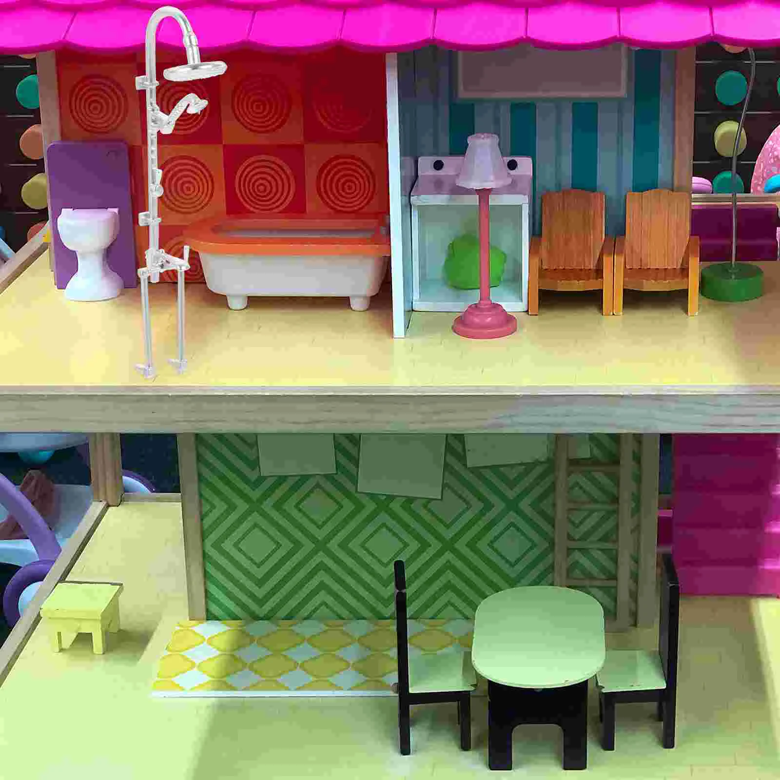

House Shower Bathroom Pretend Play Toy Home Decor Architectural Model Landscape Plastic Tiny Furniture