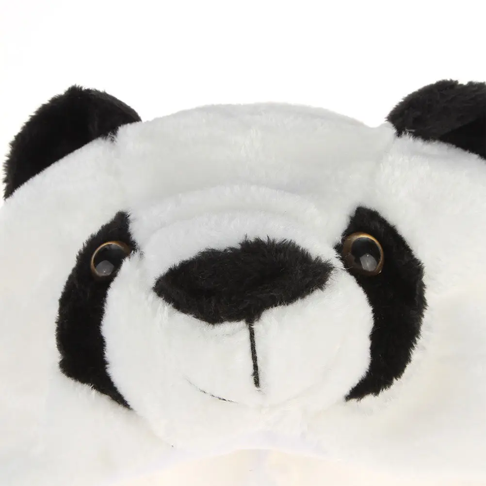 Thick Panda Animal Shape Winter Cap for Children Windproof Cold Protection Warm Hat for Outdoor Activities Skiing Hiking Running
