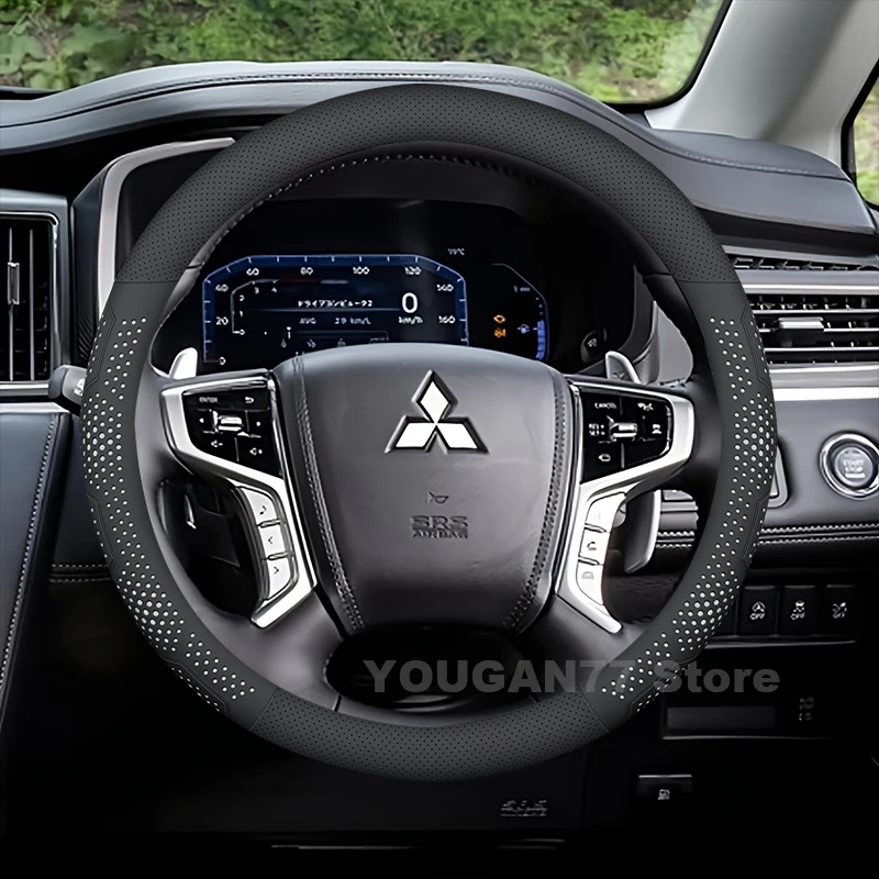 

Leather Car Steering Wheel Cover For Mitsubishi Delica D5 Concept 2019-2022 Covers For Covers Auto Steering Wheel Accessories