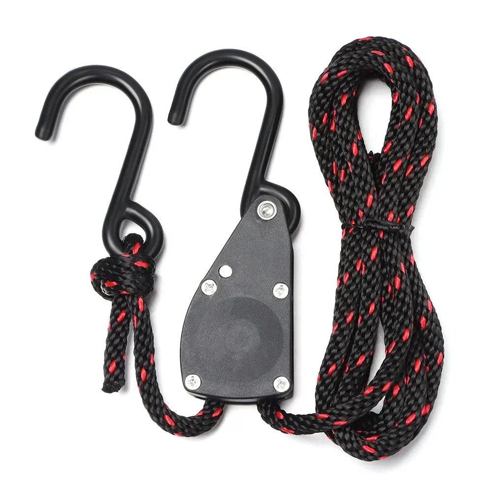 Pulley Ratchets Kayak And Canoe Boat Bow Stern Rope Lock Tie Down Strap 1/4 1/8 Inch Heavy Duty Adjustable Hanging Rope Clip