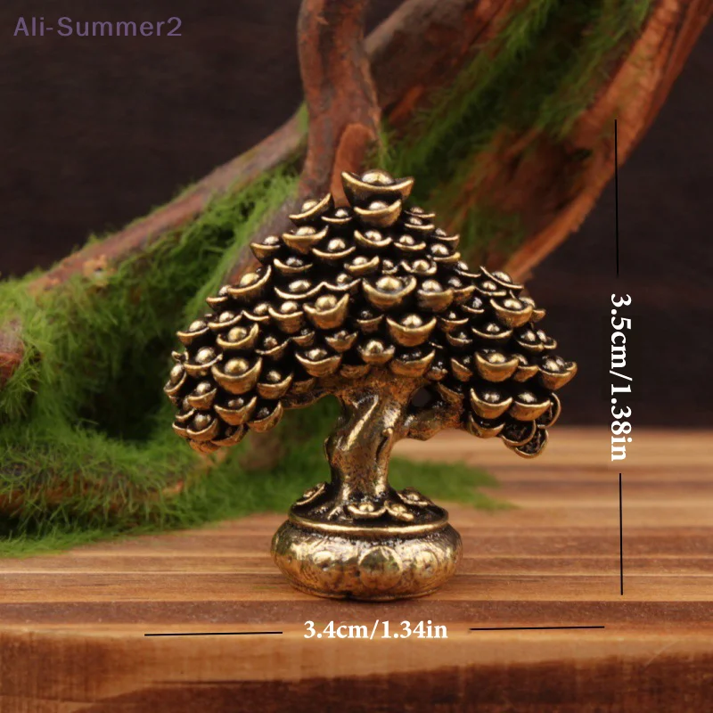 النحاس الصينية شجرة الثروة فنغ شوي التماثيل شجرة المال تمثال ثروة هووسورمينغ هدية ديكور غرفة مكتب المنزل سطح المكتب حلية