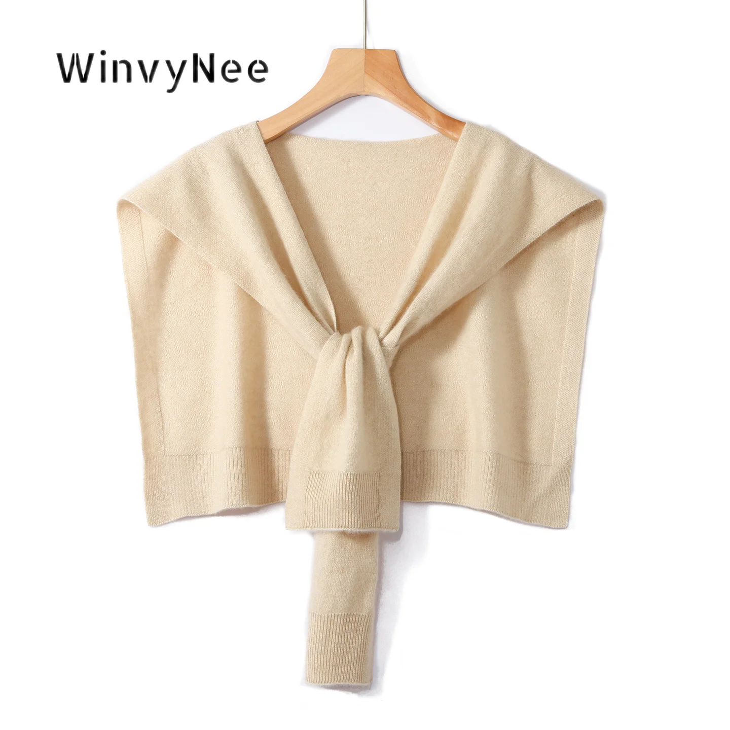 WinvyNee Women Knitted Flat Neck Cover Shawl Pure Wool Cozy Stylish Versatile Outdoor High Quality Winter Neck Wrap ZG1673014