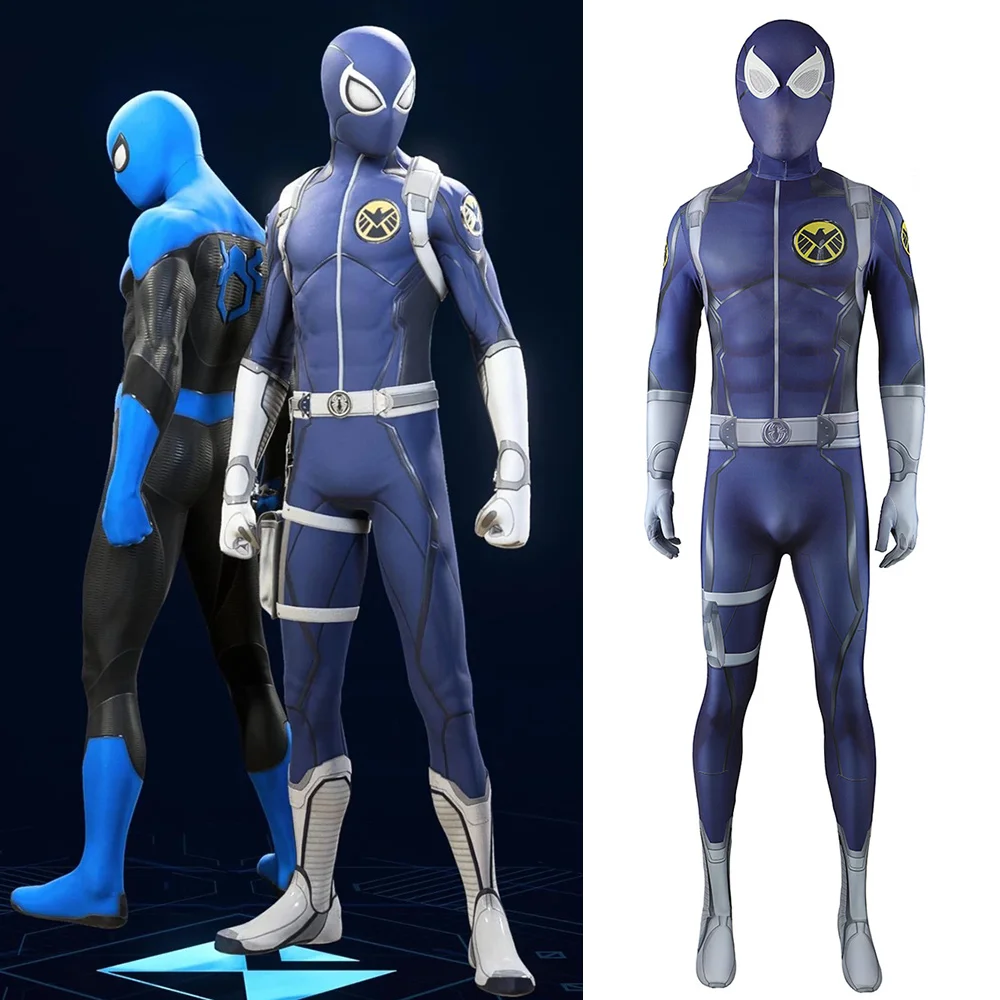 PS5 Games Spiderman 2 Agent of SHIELD Suit Cosplay Costume Superhero Zentai Bodysuit Spiderman Spandex Outfits Halloween Costume