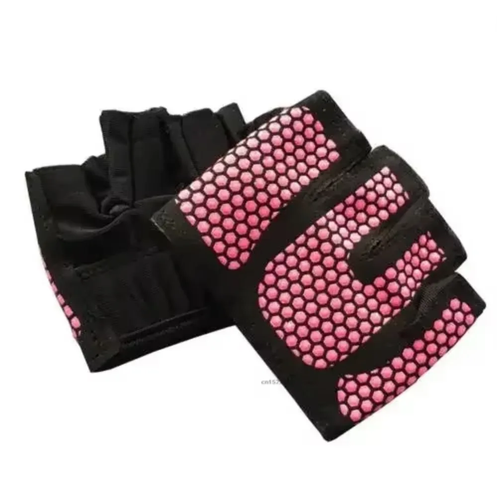 1 pair Breathable Gym Half Finger Gloves Anti-slip Anti-lost Cycling Gloves Shockproof Silicone Fitness Gloves Outdoor