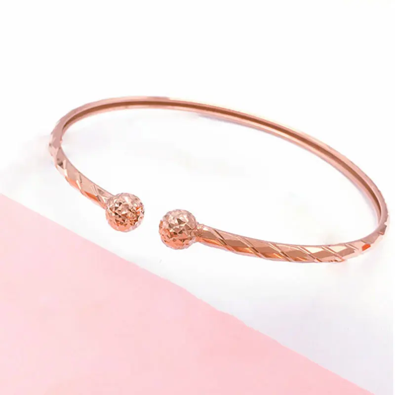 Kreative mode neue in 585 Lila Gold funkelnden boucle armreifen für frauen Überzogene 14K Rose Gold armband hochzeit schmuck geschenk