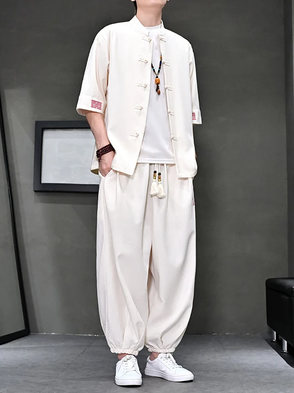 linen-men's-set-breathable-thin-casual-pants-lantern-pants-tang-suit-simple-versatile-thin-breathable-two-piece-set-shirt