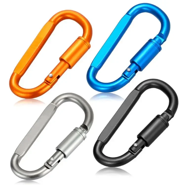 Clip Buckle Hang 4Pcs D ring Outdoor lock Quickdraw screw chain survive keychain Camp Snap Clasp Hook Aluminum Carabiner Key