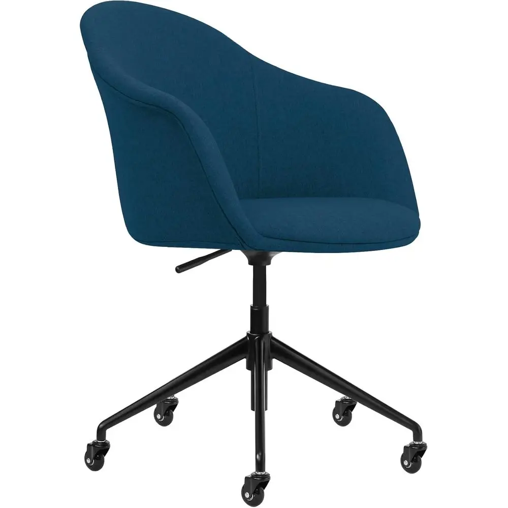 

Commercial-Grade Swivel Office Chair with Wheels, Suitable for Offices and Conference Rooms, Made of Poly-Cotton Fabric, Navy Bl