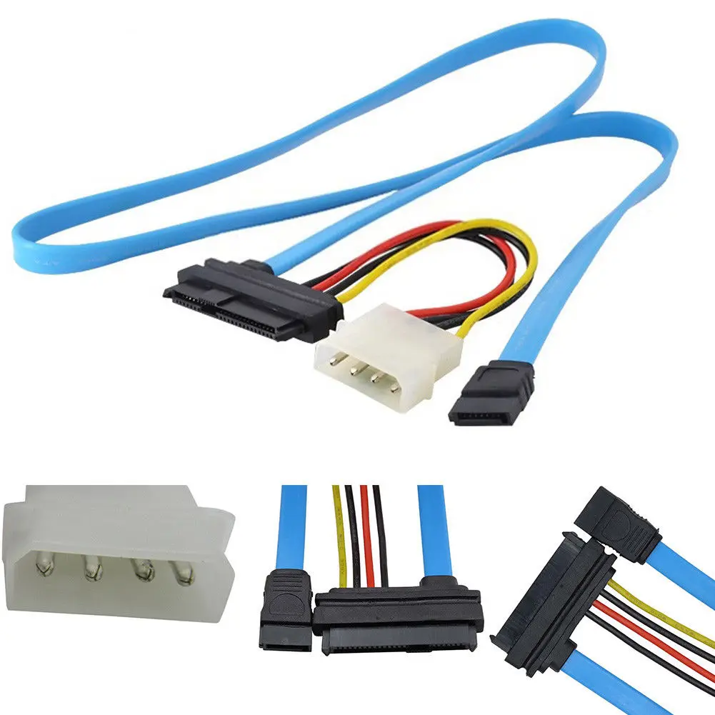 For Hard Disk Drive 7 Pin Serial Female ATA To SAS 29 Pin Connector Cable&4 Pin Male Power Cable Adapter Converter