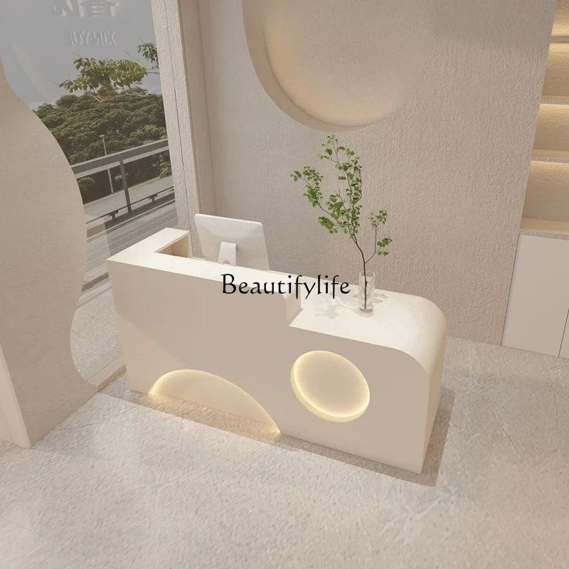 

Reception White Reception Desks Light Luxury Modern Counter Display Reception Desks Commericial Elegant Bureau Office Furniture
