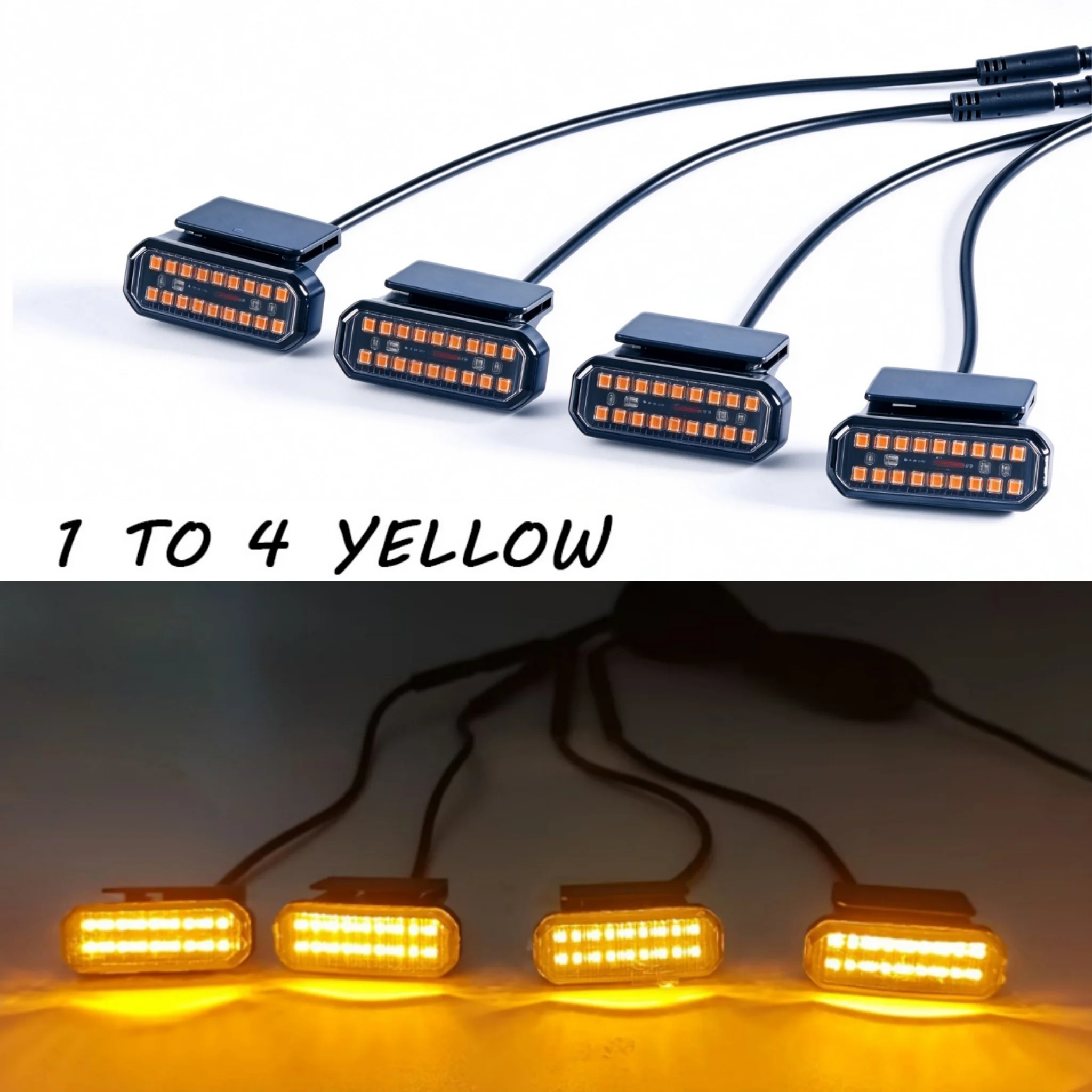 4PCS LED Front Grill Lights for Chevrolet Silverado Raptor TRD Off Road Sport External Grill Lamp