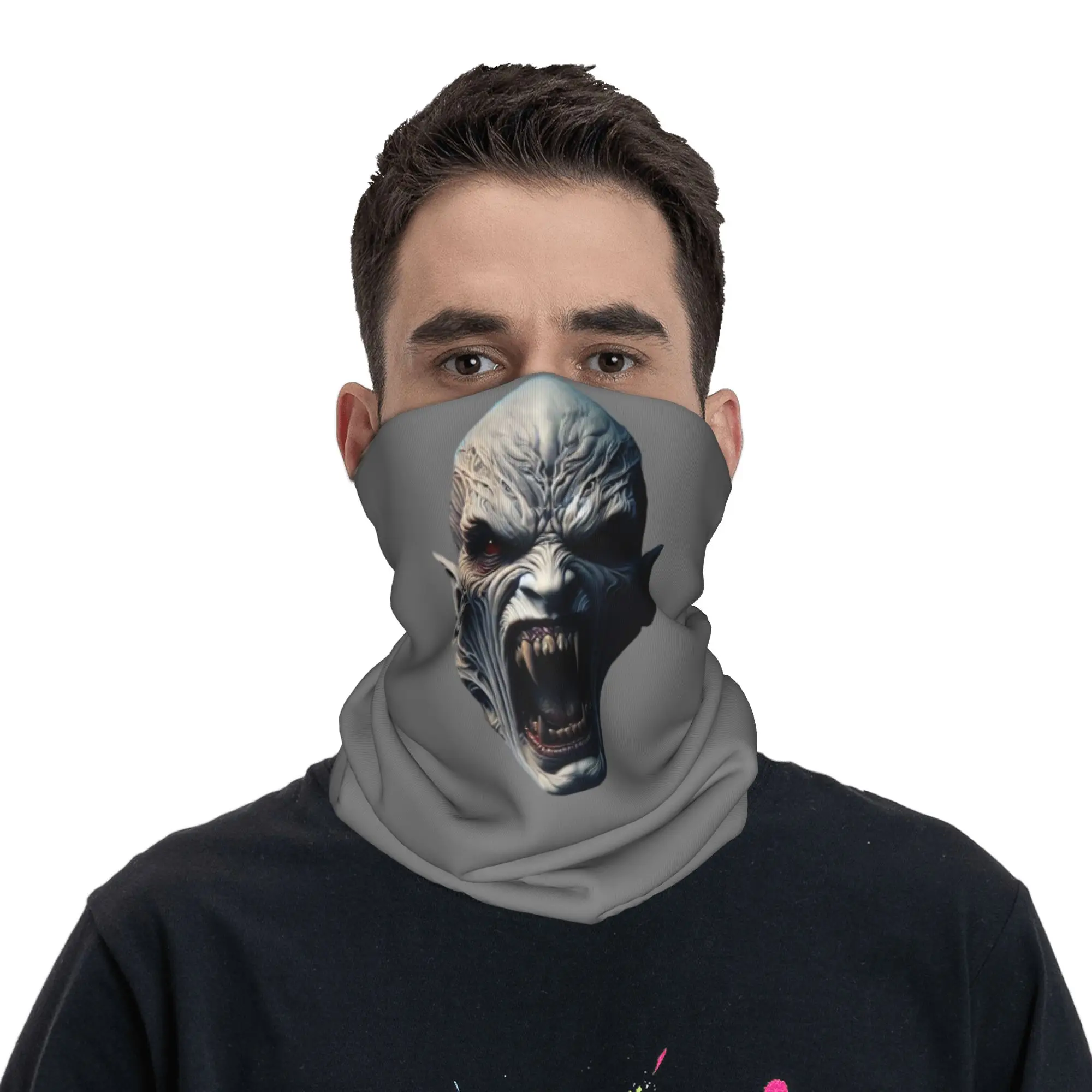 Halloween  Alien Monster Face Bandana Neck Gaiter for Ski Camping Men Women Wrap Scarf  Headband Warmer Face Scarf Cover
