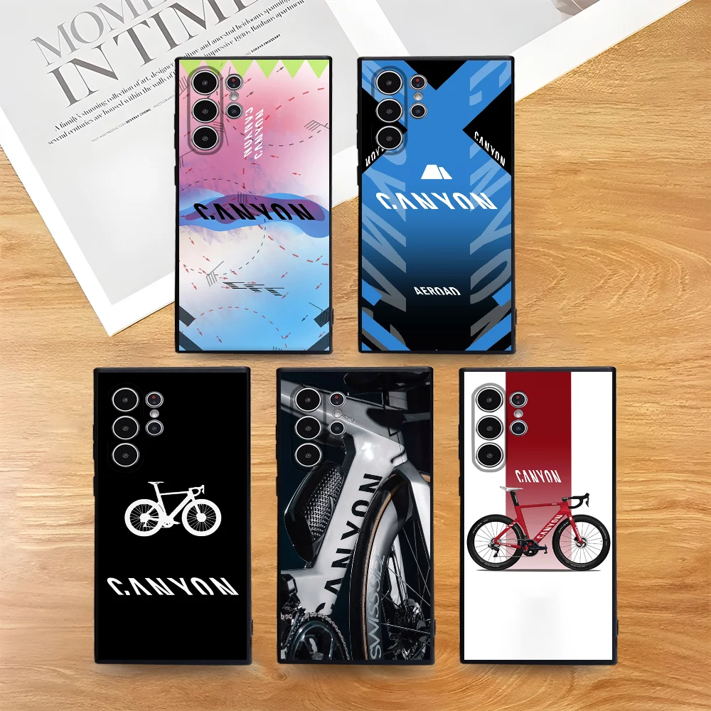 Funda de teléfono C-Canyon Bicycles para Samsung Galaxy S25 S24 S22 S23 Ultra S21 S20 Plus 5G, cubierta completa antideslizante esmerilada