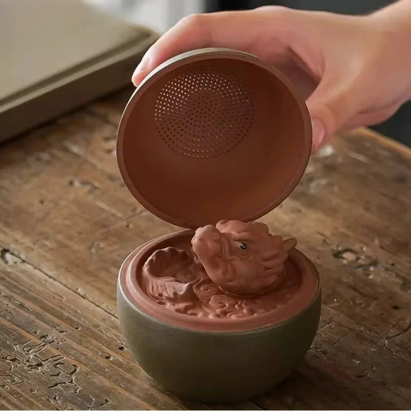 

Creative Dargon Egg Tea Infusor Tea Brewing Strainer Set Strainer Holder Household Maker Filter Pets Ornaments