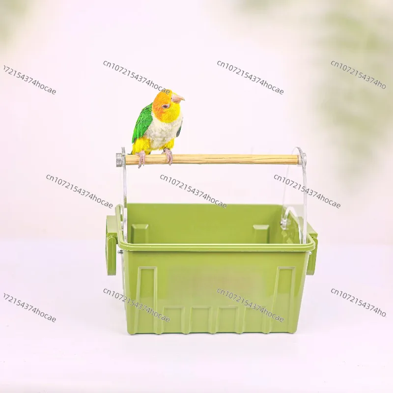 

Parrot desktop tray stand frame quick-release acrylic six-course wood fixed-point training interactive solid wood stand pole